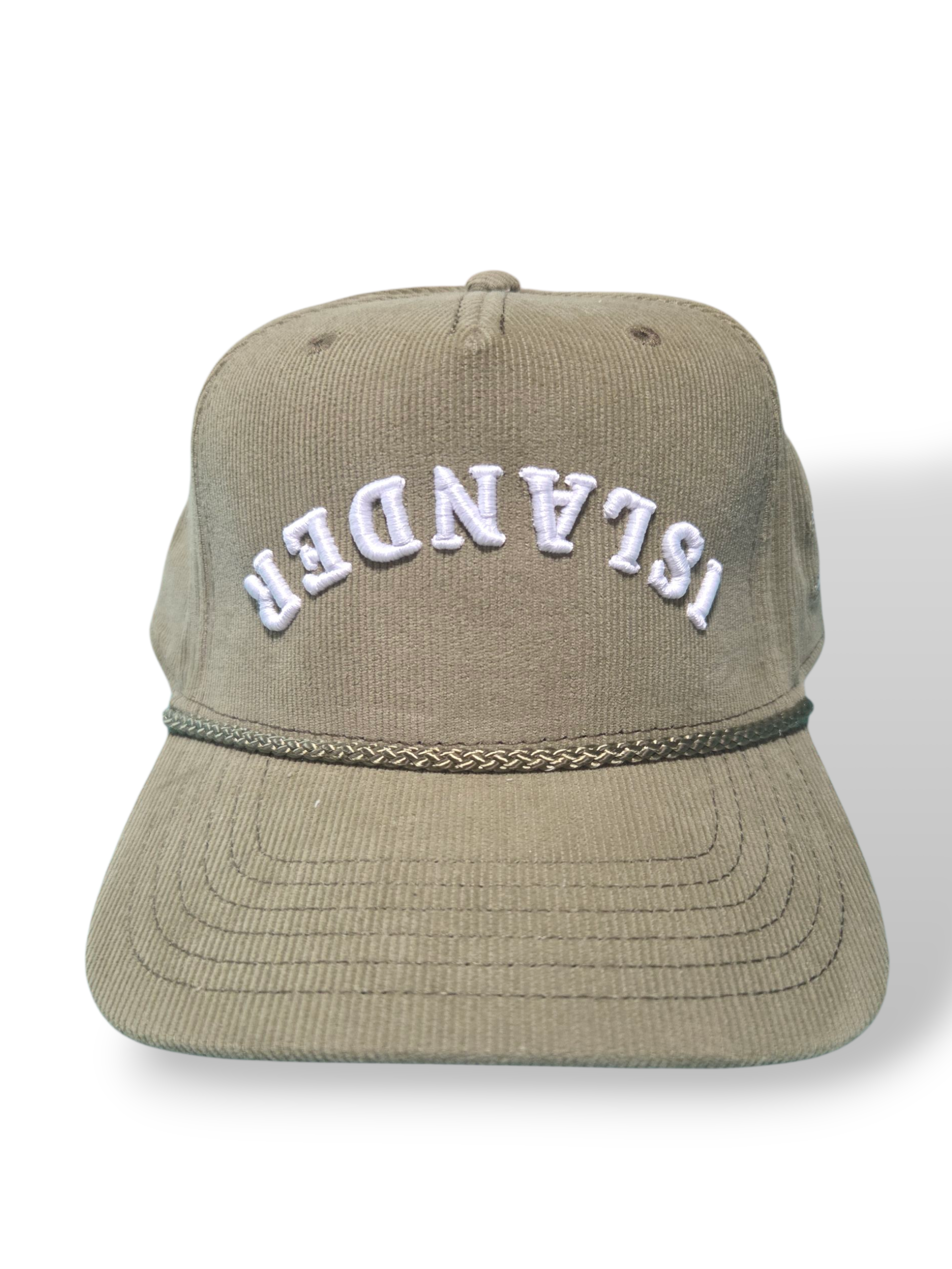 ISLANDER Corduroy rally cap (white/green) small block