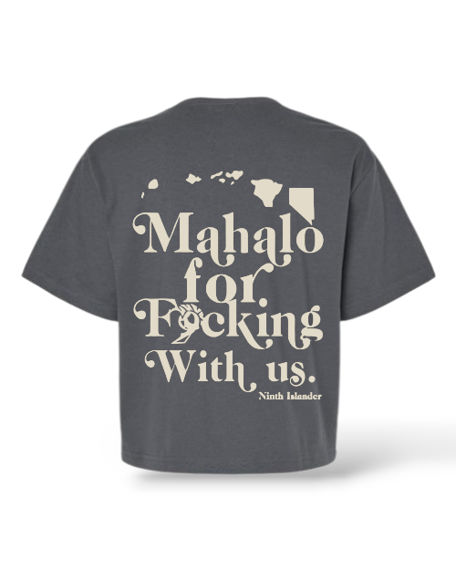 MAHALO Boxy Cut Off Tshirt   charcoal/cream