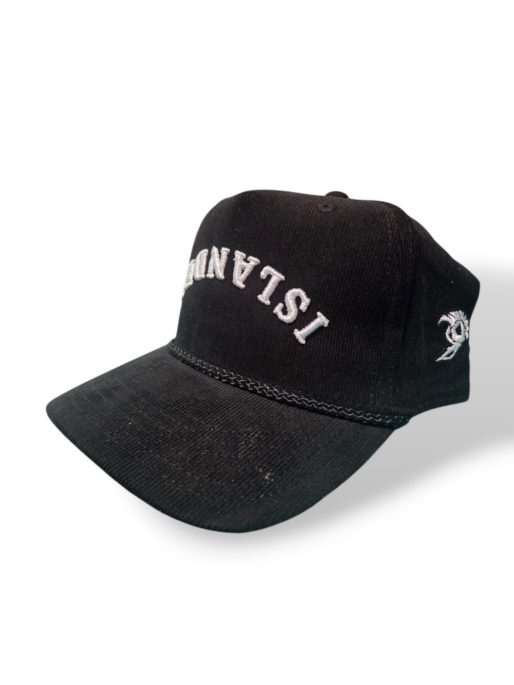 ISLANDER Corduroy rally cap (white/black) small block