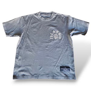 ISLANDER Skull washed charcoal vintage fade in the print
